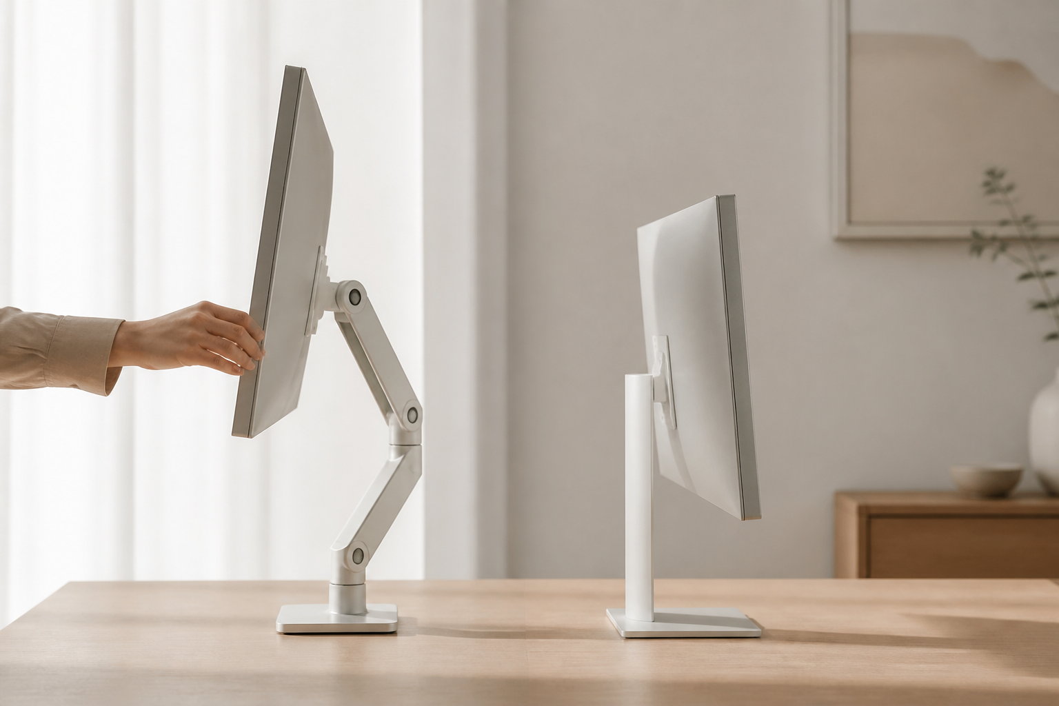 Monitorstandaard met gasveer vs vaste standaard: welke past bij jouw bureau?