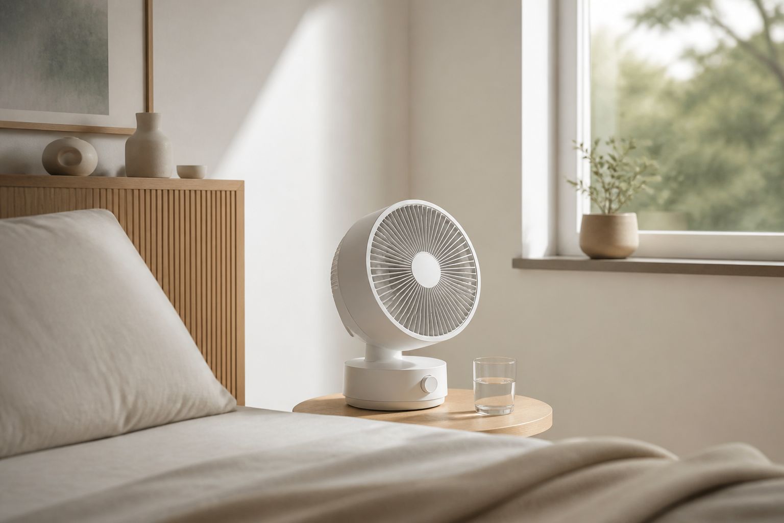 Welke bureauventilator verkoelt stil zonder storend licht?