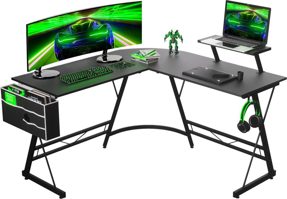 Modern Bureau Gaming Monitor Laptop Groen Kleurenschema
