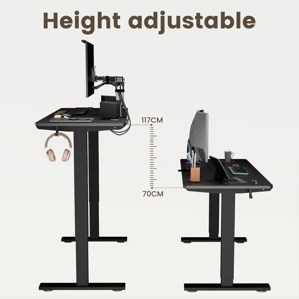 Verstelbaar Bureau Twee Hoogte Instellingen 117Cm 70Cm Computersetup