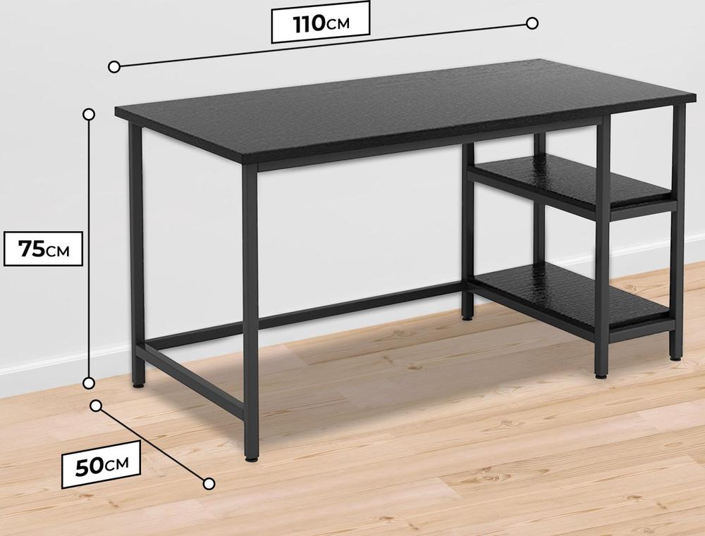 Zwart Bureau 110Cm Breed 75Cm Hoog 50Cm Diep