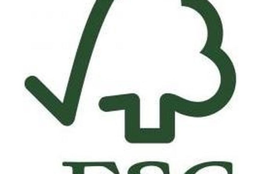 Logo van het Forest Stewardship Council (FSC), dat een groene boom en een vinkje afbeeldt. Dit logo staat voor duurzaam bosbeheer en garandeert dat producten afkomstig zijn uit verantwoord beheerde bossen.