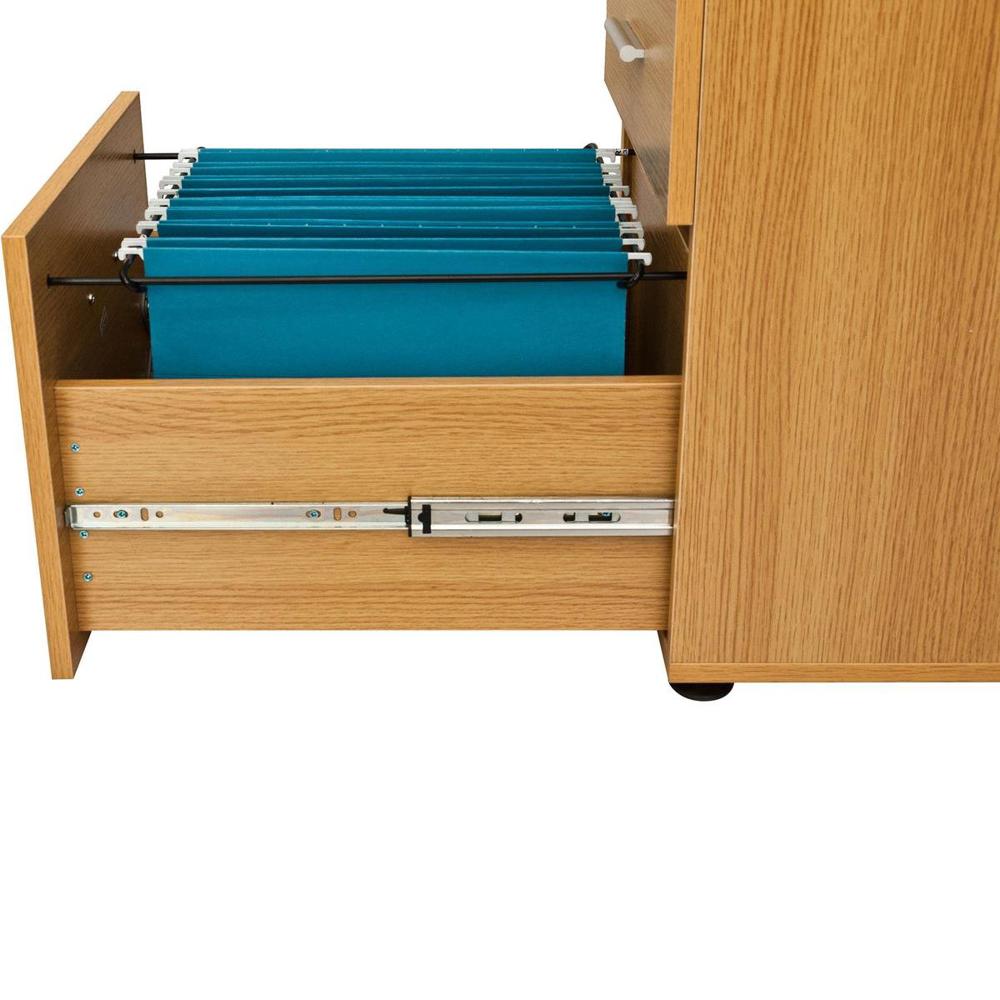 Open Ladenkast Houten Afwerking Blauwe Hangmappen